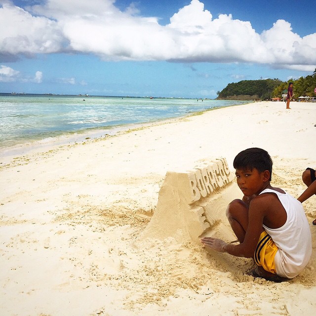 Filipiner - Beyaz Kum Plajı - Kumdan Sanat Eseri