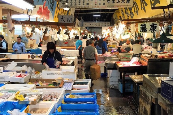 Japonya Tokyo - Tsukiji balık pazarı